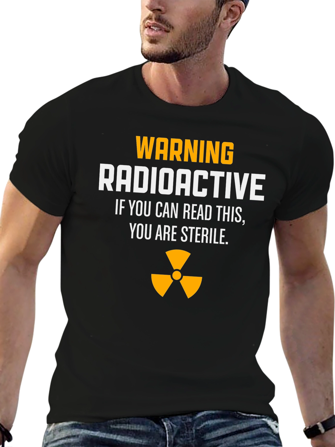 Warning Radioactive T-Shirt: Sterile Joke Tee