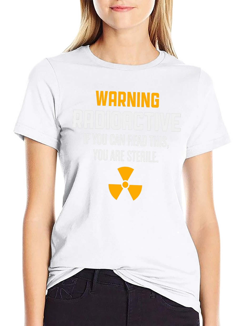 Warning Radioactive T-Shirt: Sterile Joke Tee