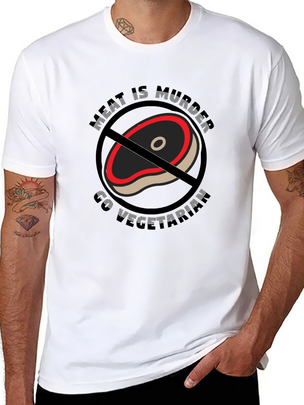 Meat is Murder Go Vegetarian Graphic Tee