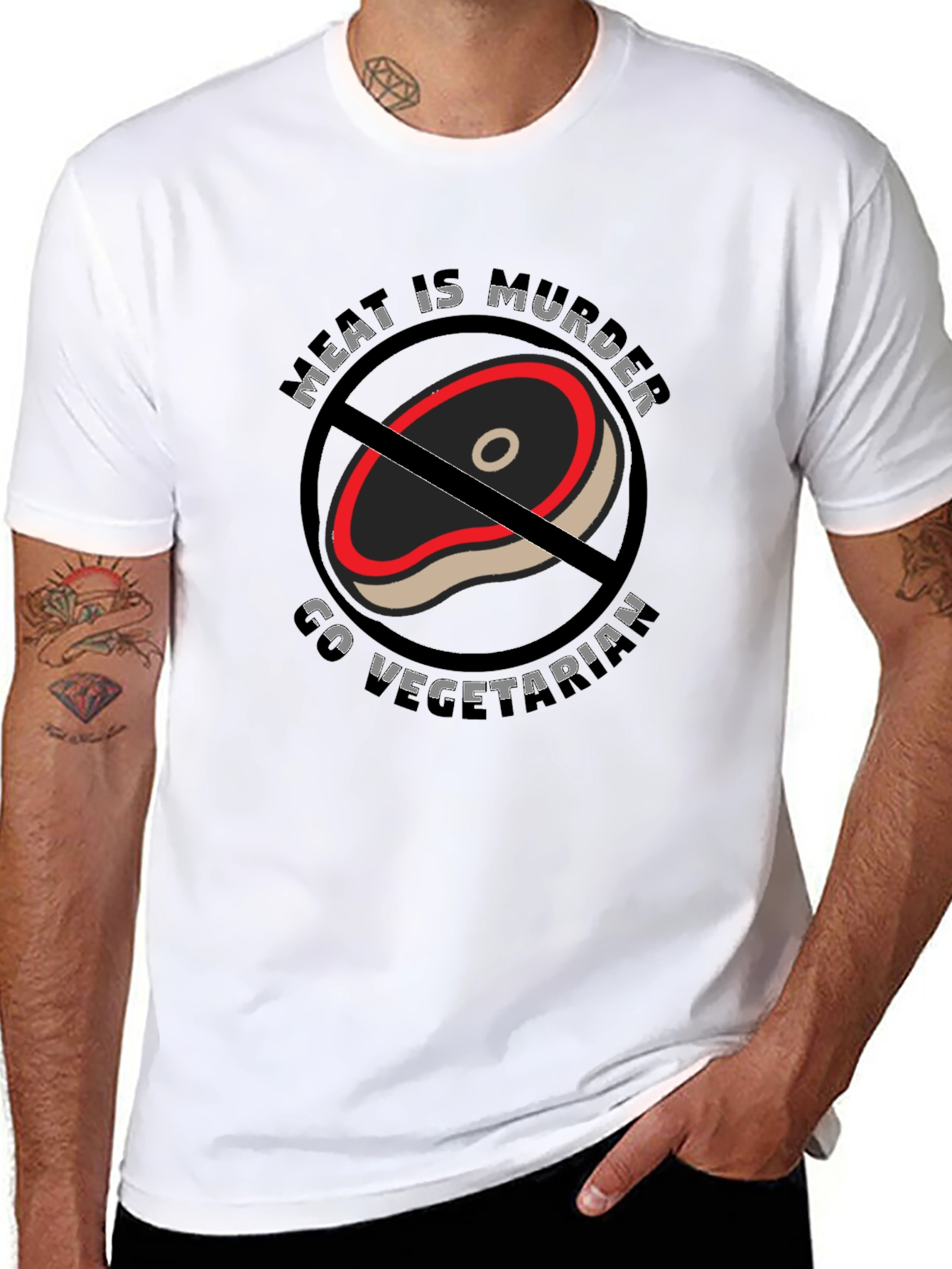 Meat is Murder Go Vegetarian Graphic Tee
