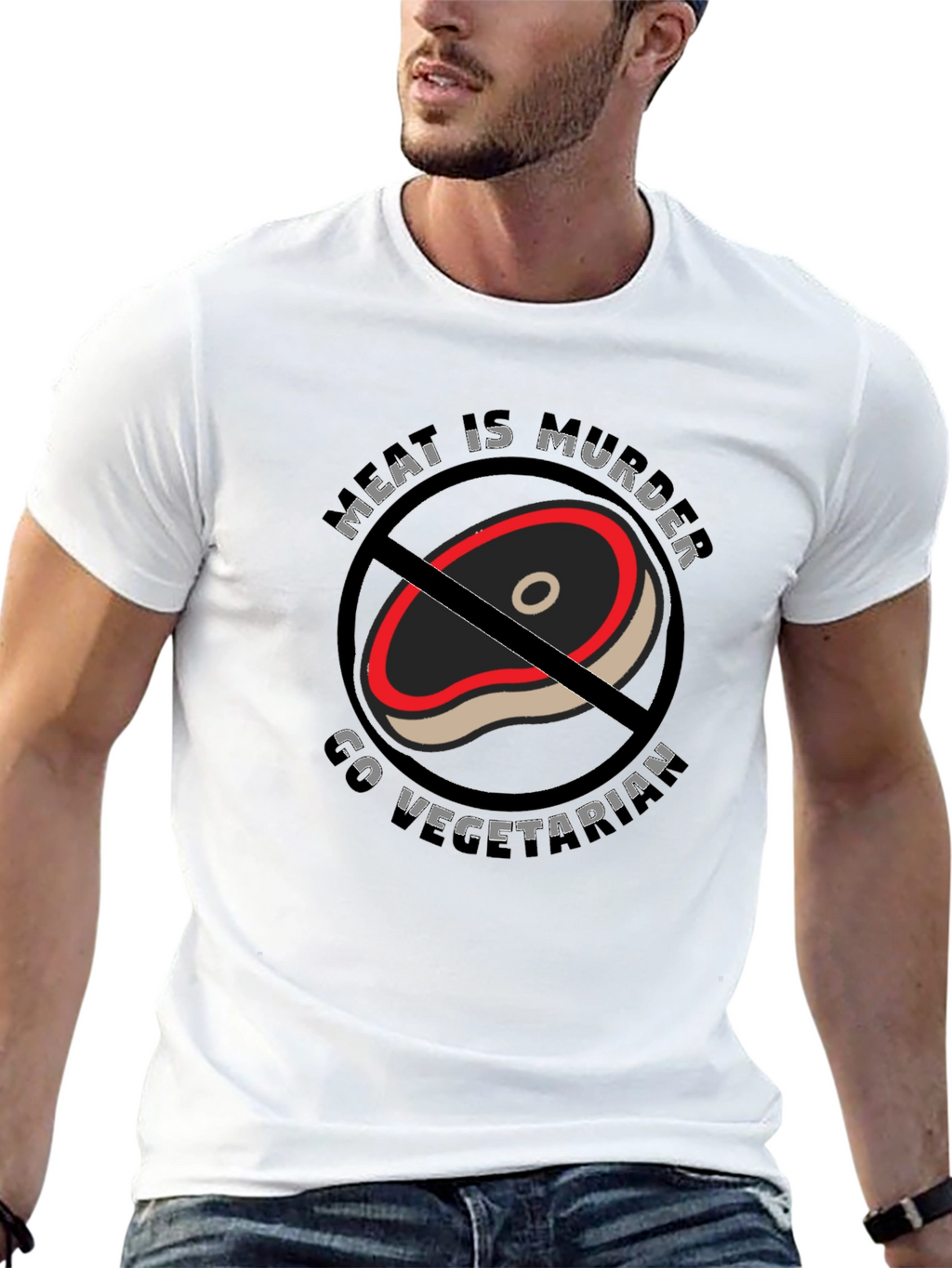 Meat is Murder Go Vegetarian Graphic Tee