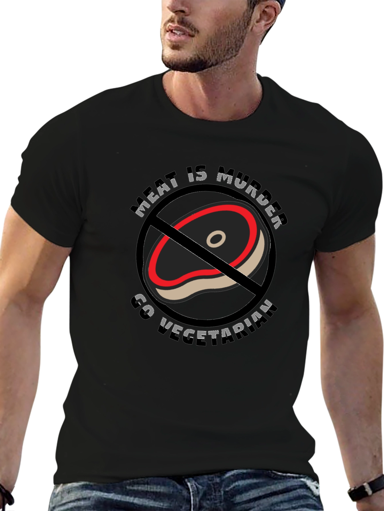 Meat is Murder Go Vegetarian Graphic Tee