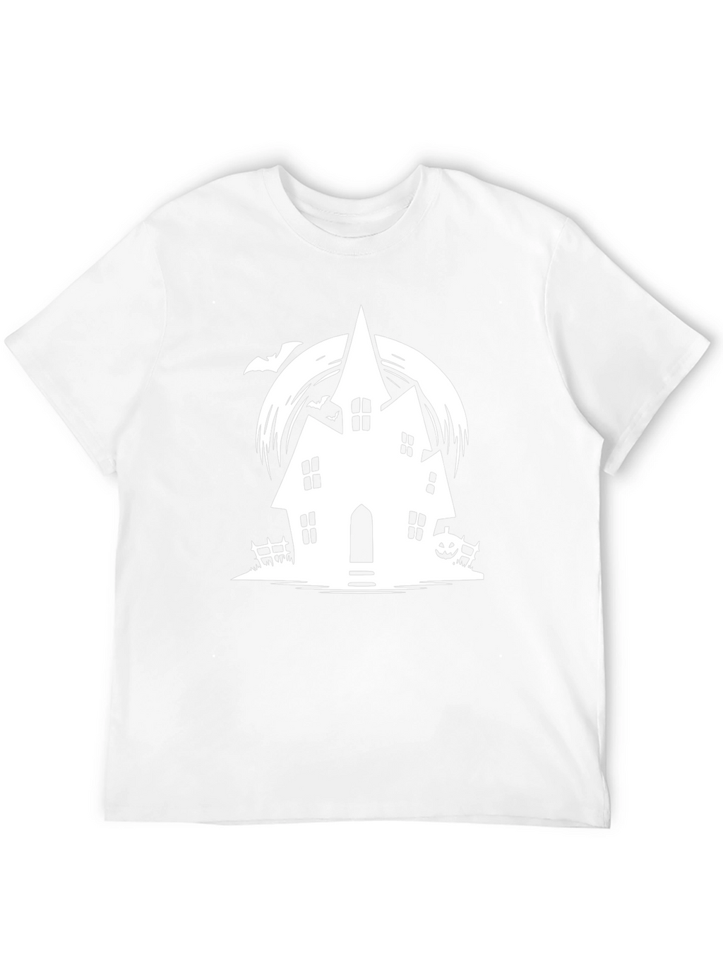 Spooky Halloween Haunted House Graphic Tee - Black
