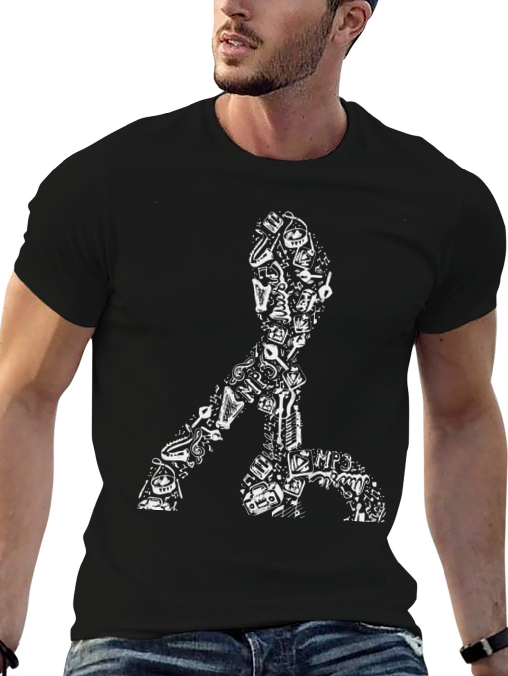 Unique Music Lover Black T-Shirt