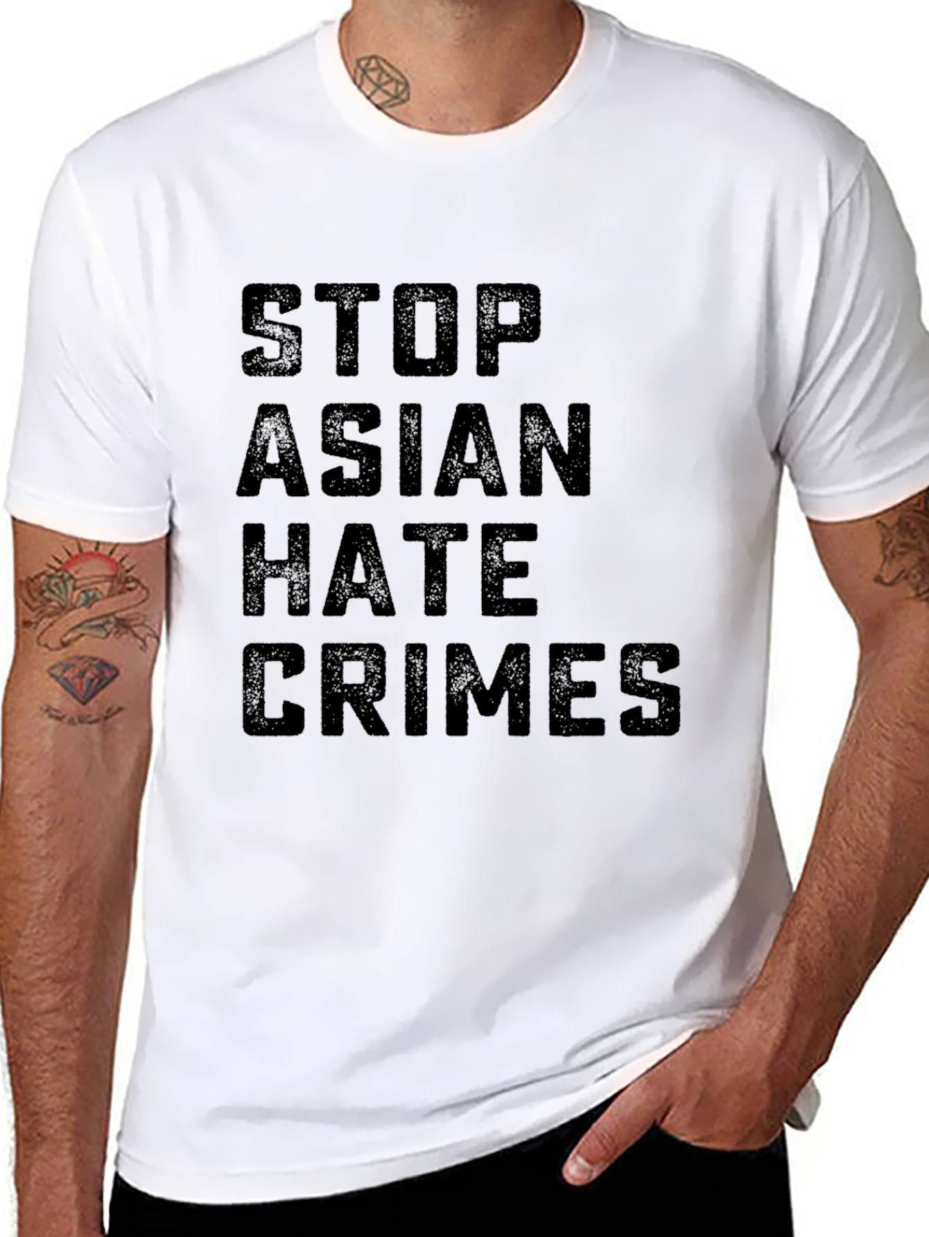 Stop Asian Hate Crimes Black Tee - Activism