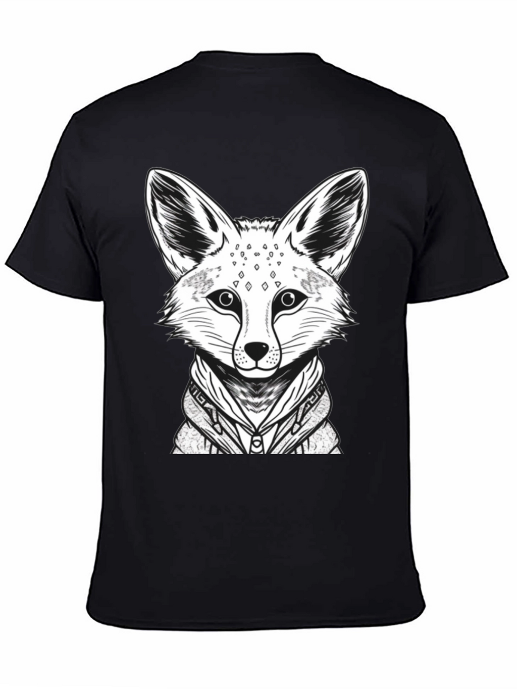 Cool Fox Graphic Tee - Mens Black Cotton Shirt