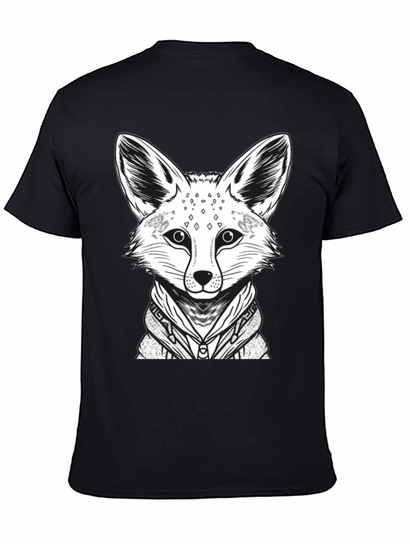 Cool Fox Graphic Tee - Mens Black Cotton Shirt