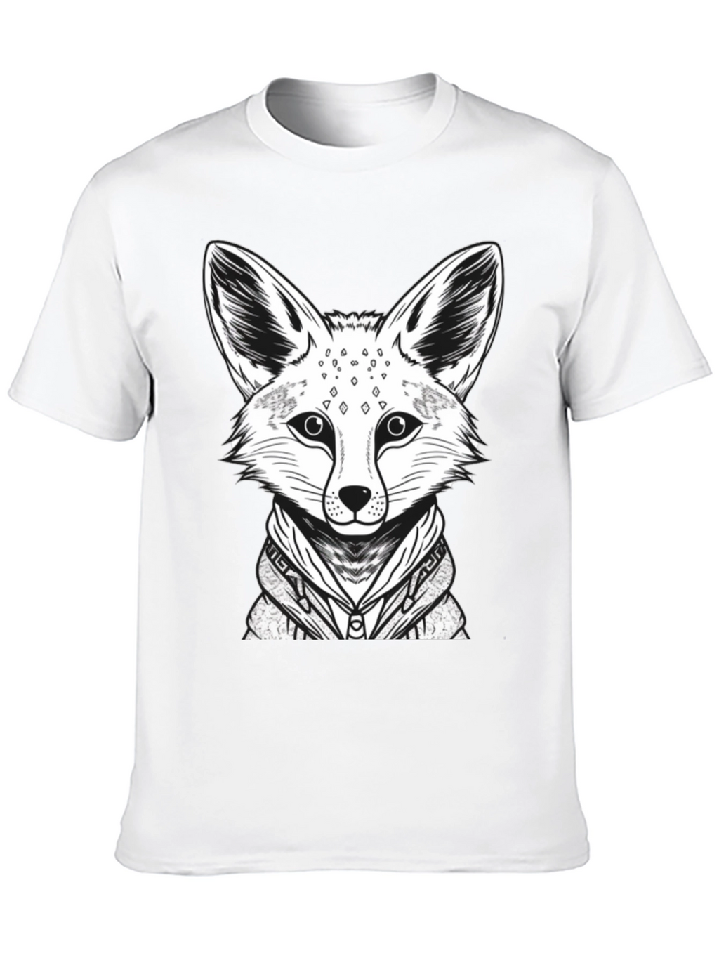 Cool Fox Graphic Tee - Mens Black Cotton Shirt