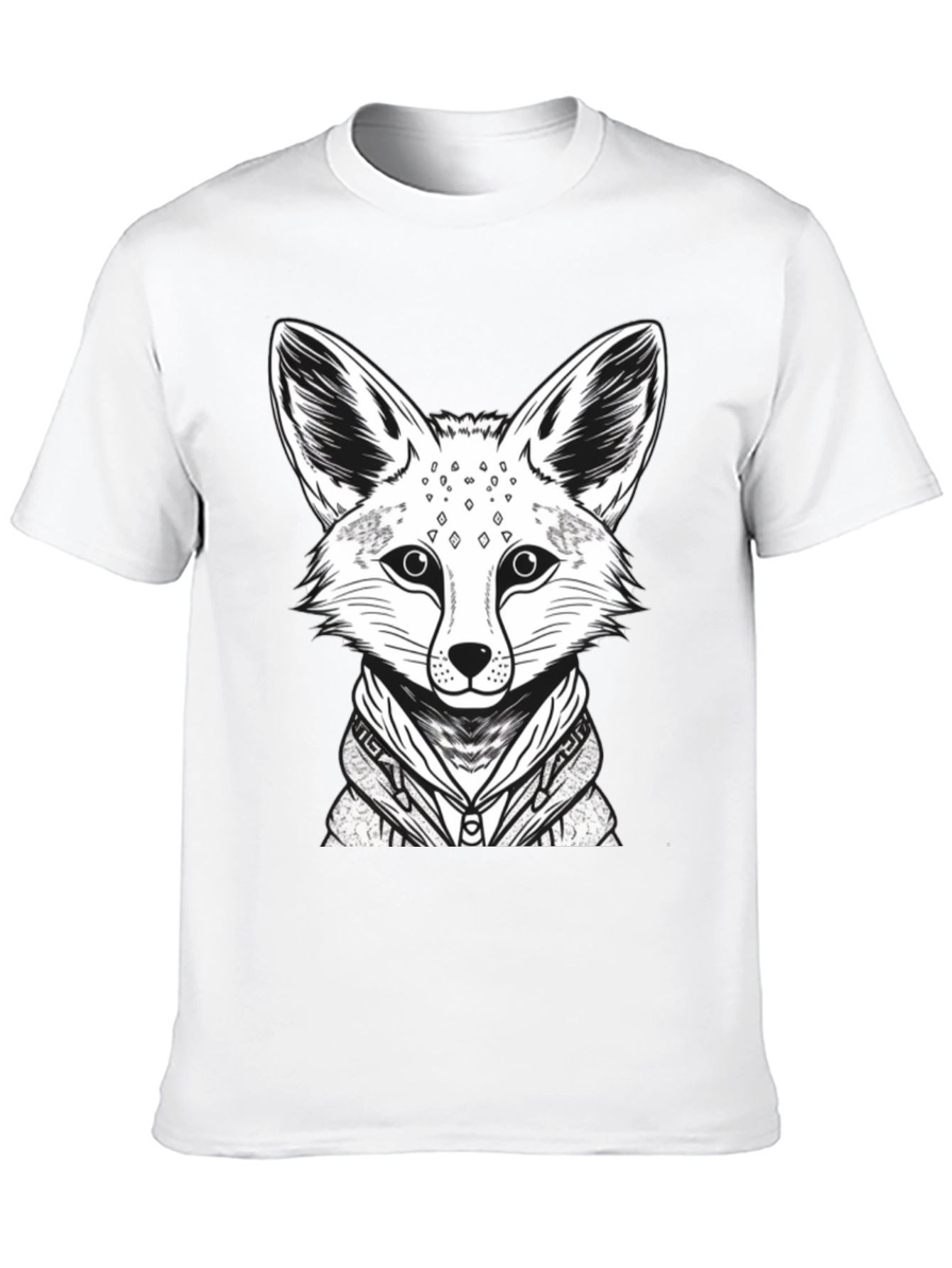 Cool Fox Graphic Tee - Mens Black Cotton Shirt