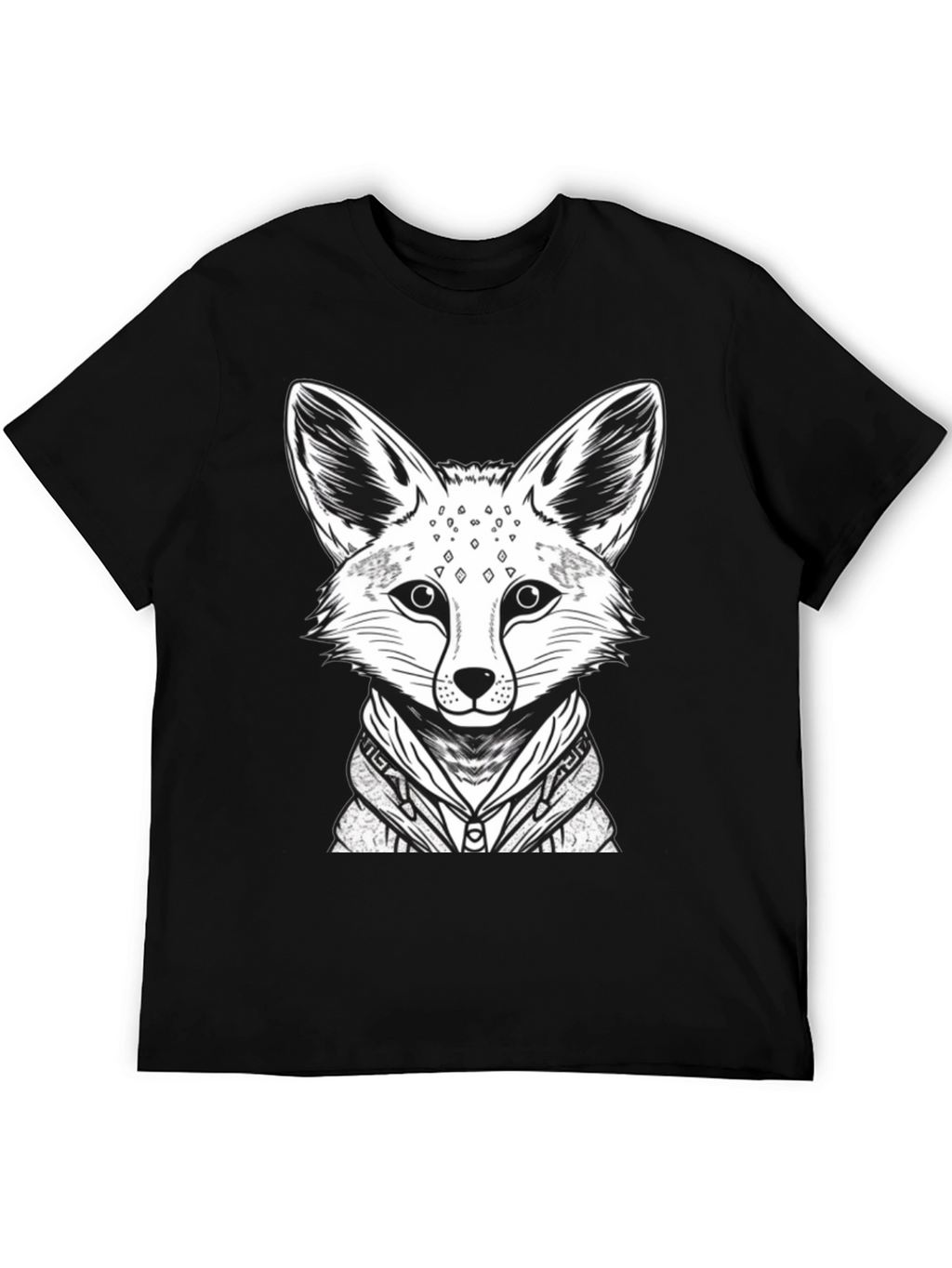 Cool Fox Graphic Tee - Mens Black Cotton Shirt