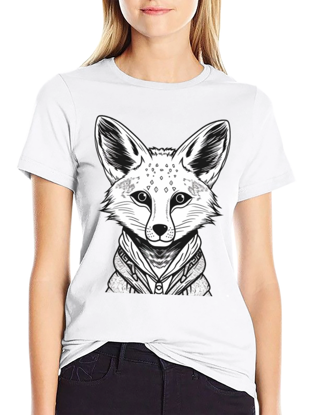 Cool Fox Graphic Tee - Mens Black Cotton Shirt