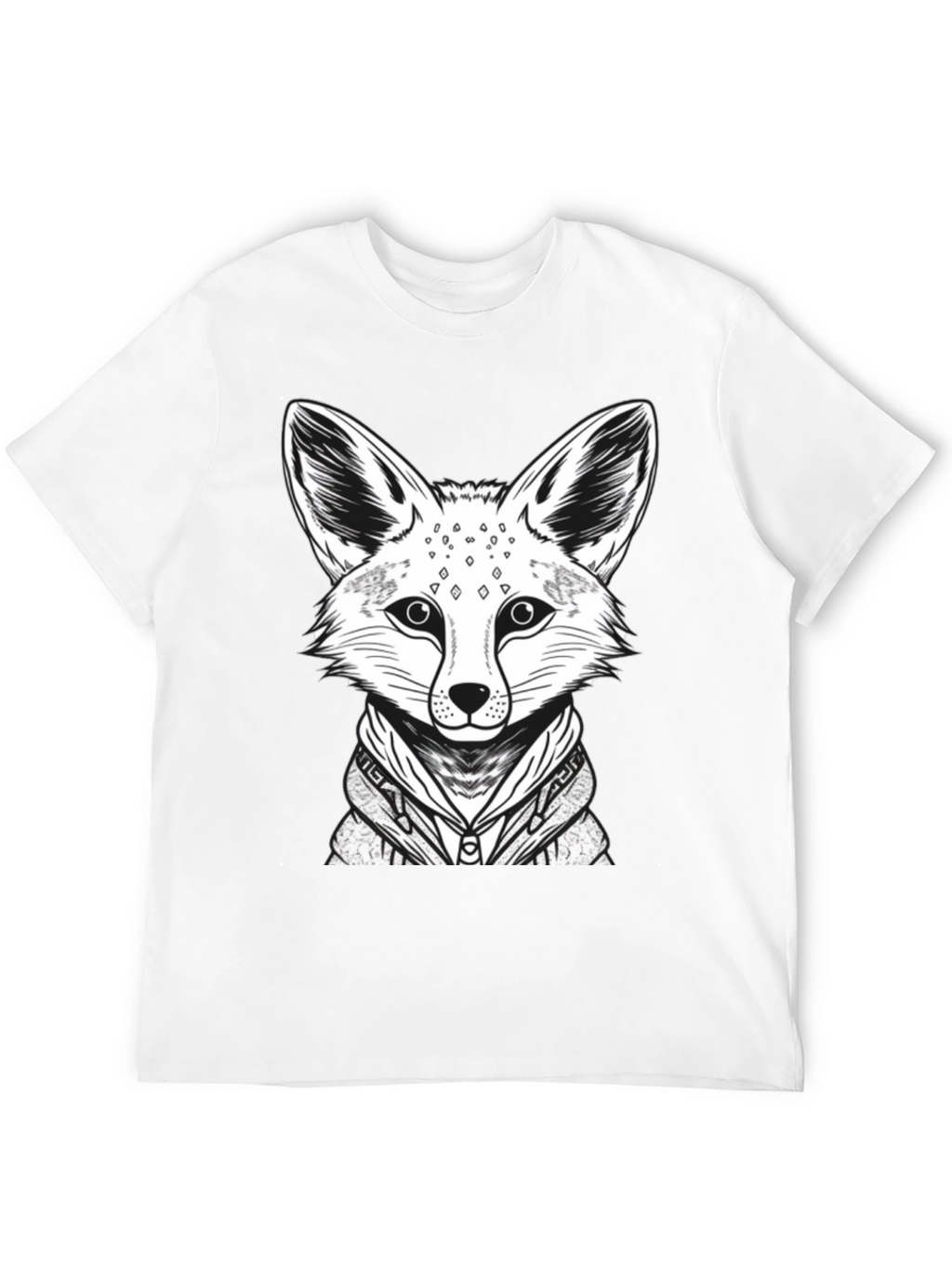 Cool Fox Graphic Tee - Mens Black Cotton Shirt