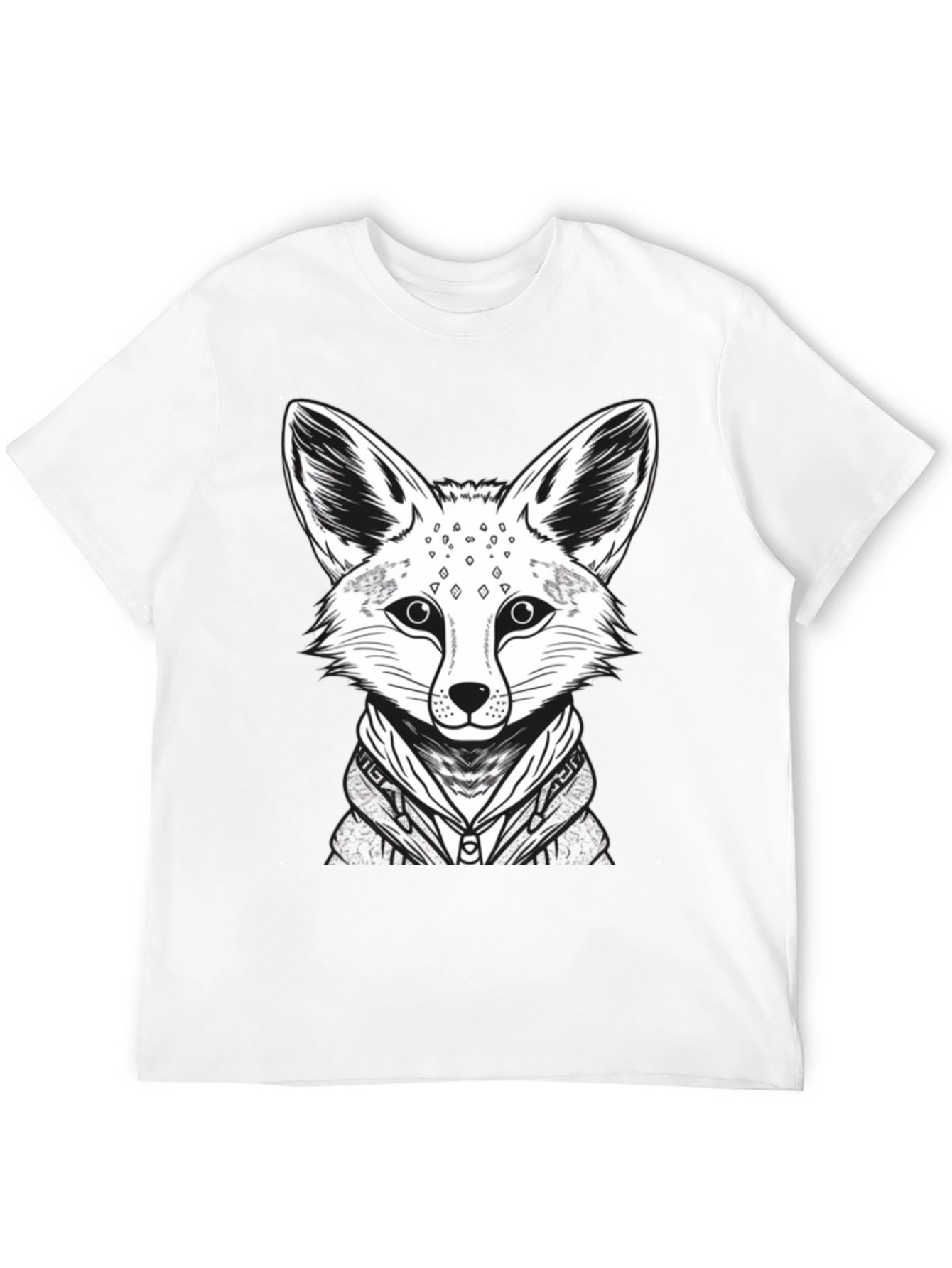 Cool Fox Graphic Tee - Mens Black Cotton Shirt
