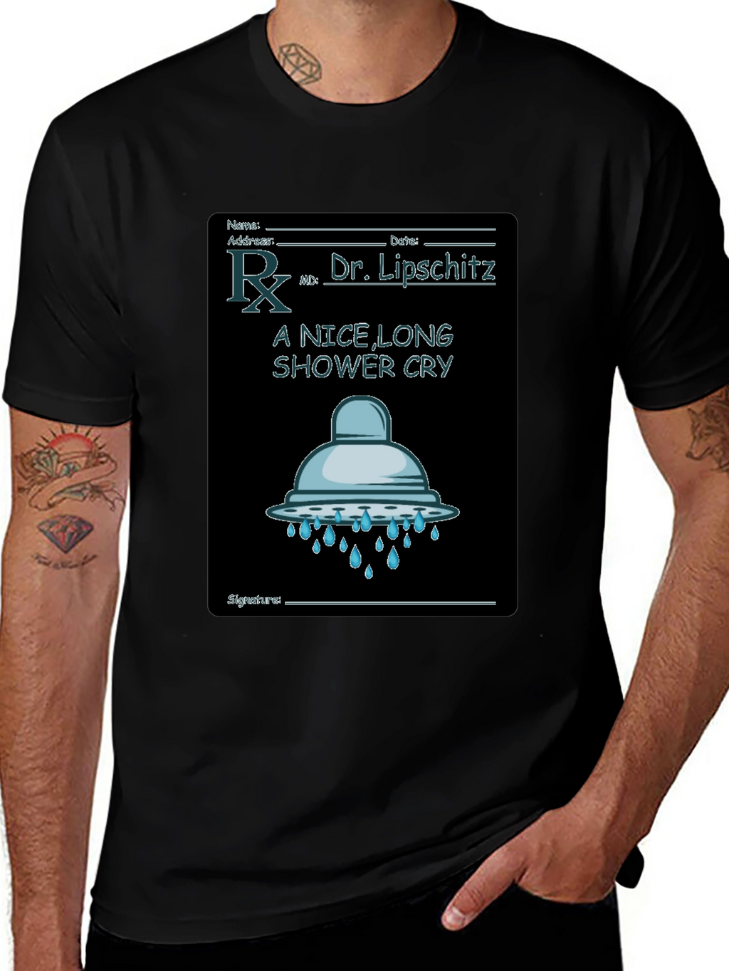 Shower Cry T-Shirt: Doctor Rx Novelty Tee