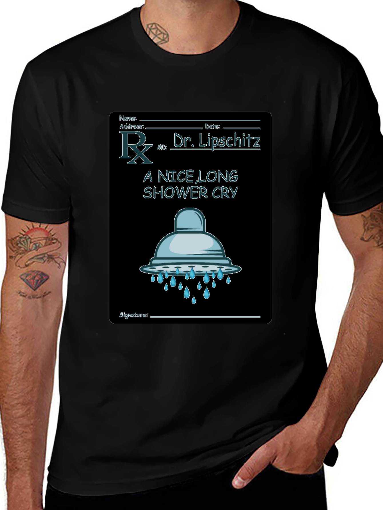 Shower Cry T-Shirt: Doctor Rx Novelty Tee