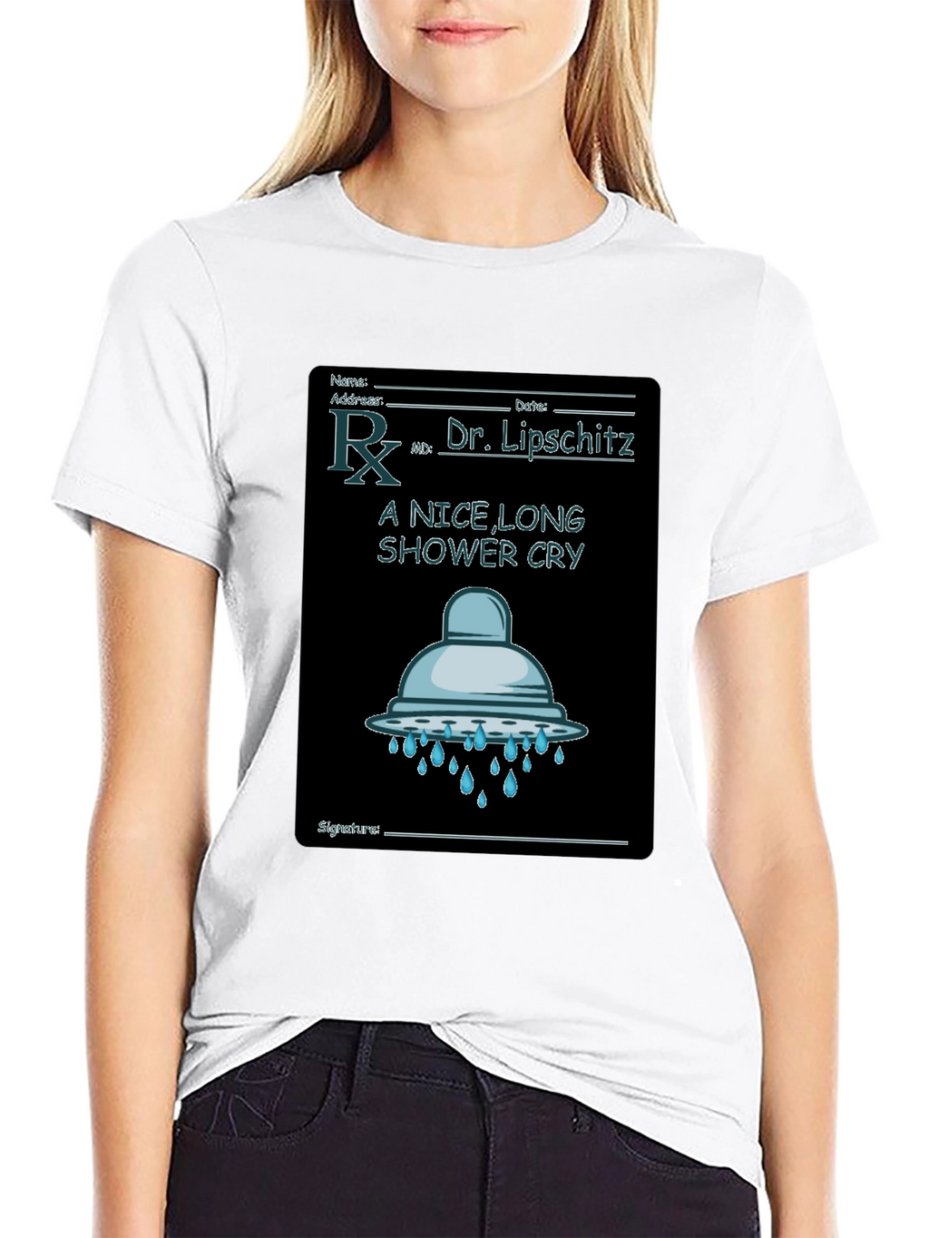 Shower Cry T-Shirt: Doctor Rx Novelty Tee
