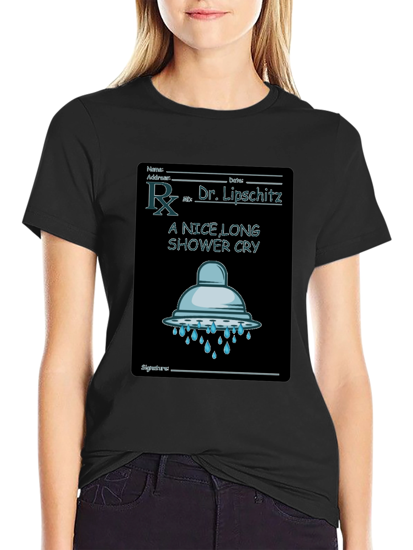 Shower Cry T-Shirt: Doctor Rx Novelty Tee