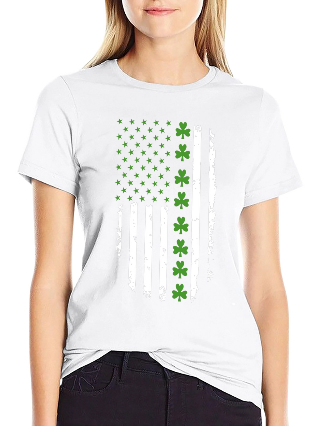 Distressed Irish American Flag Graphic Tee