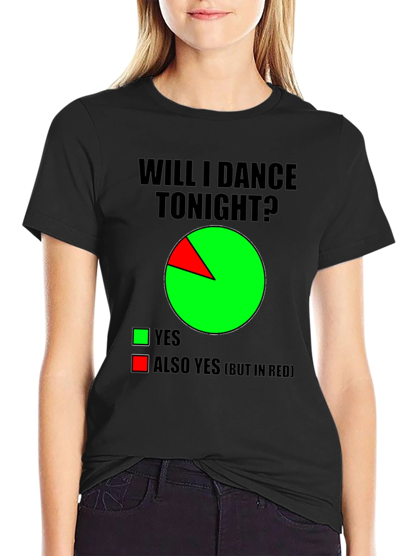 Funny Dance T-Shirt - Will I Dance Tonight? Pie Chart Tee