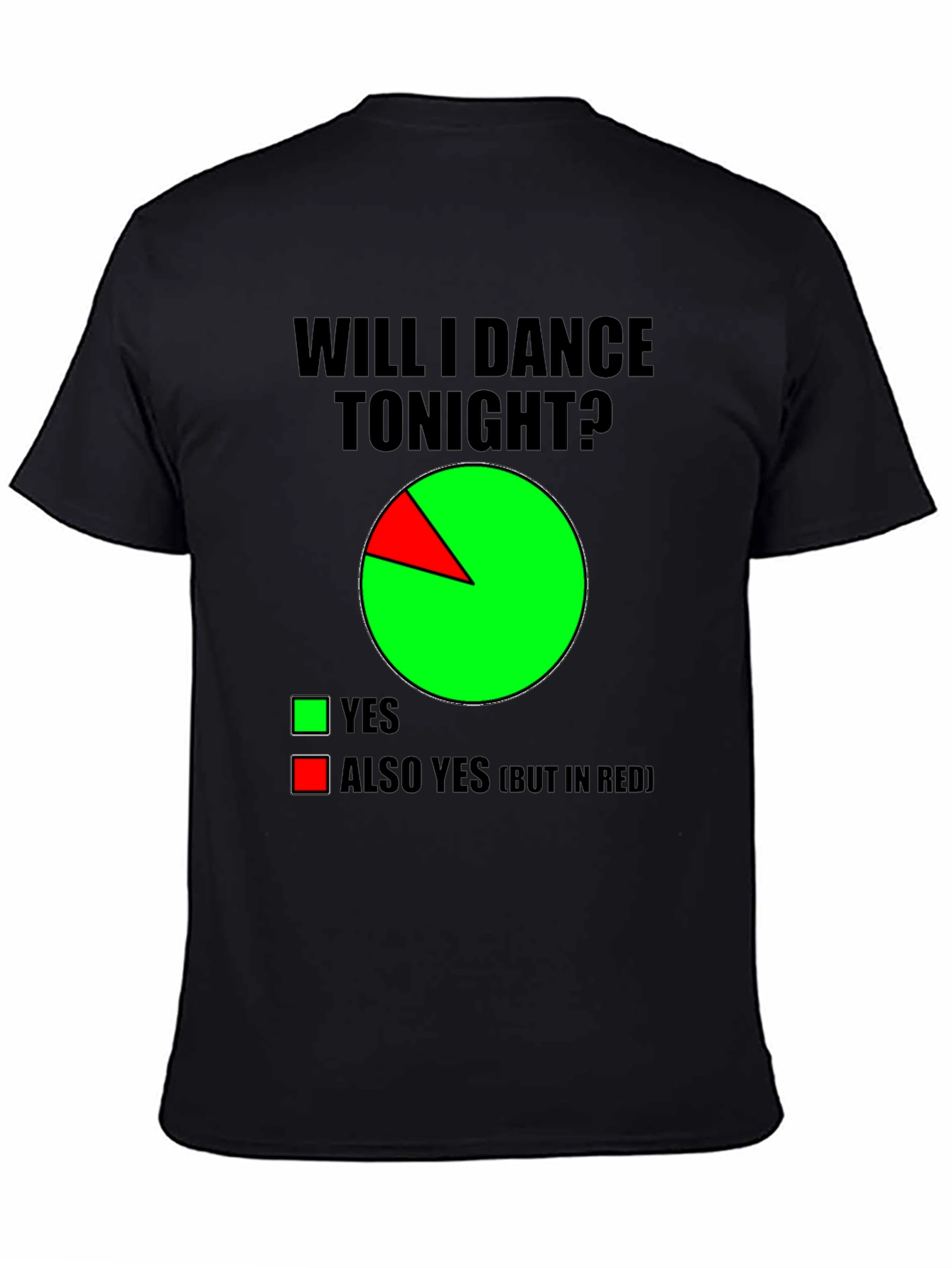 Funny Dance T-Shirt - Will I Dance Tonight? Pie Chart Tee