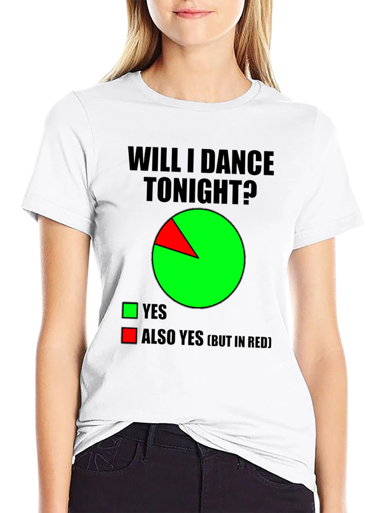 Funny Dance T-Shirt - Will I Dance Tonight? Pie Chart Tee