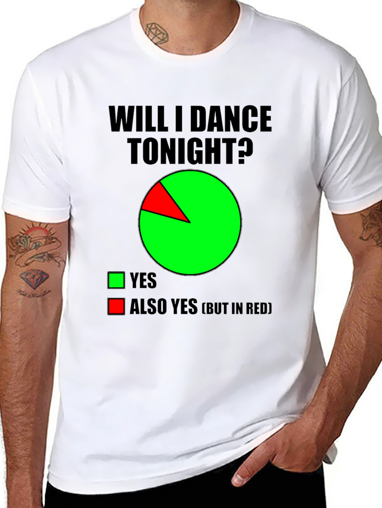 Funny Dance T-Shirt - Will I Dance Tonight? Pie Chart Tee