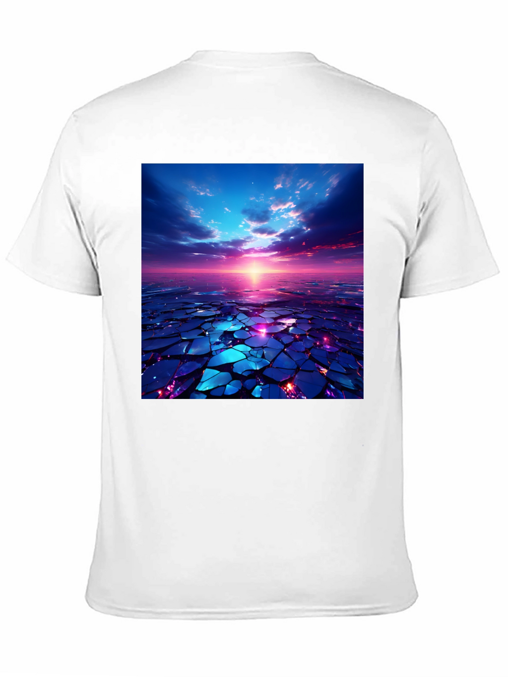 Abstract Sunset Design Black T-Shirt