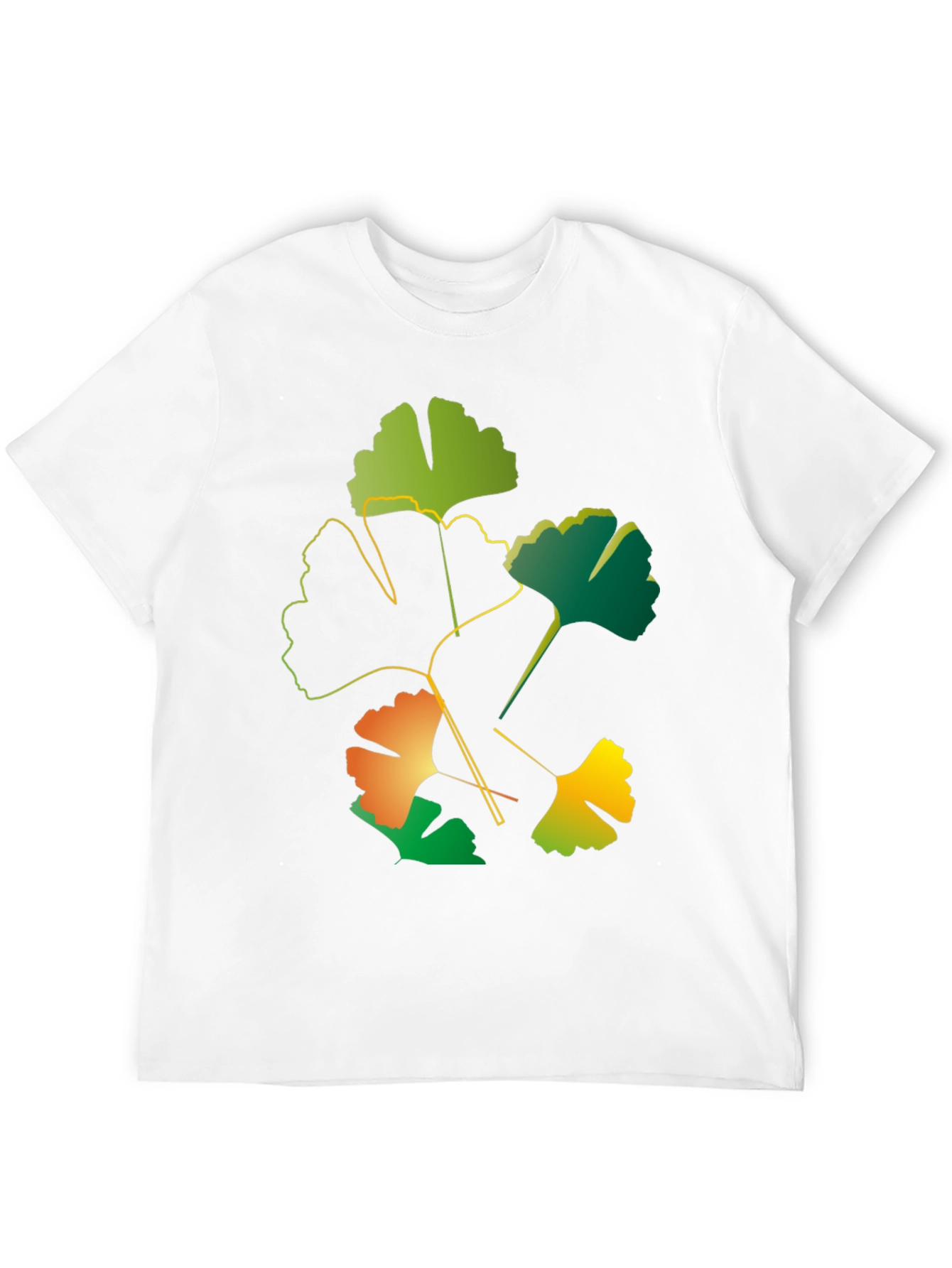 Ginkgo Leaf Graphic Black T-Shirt