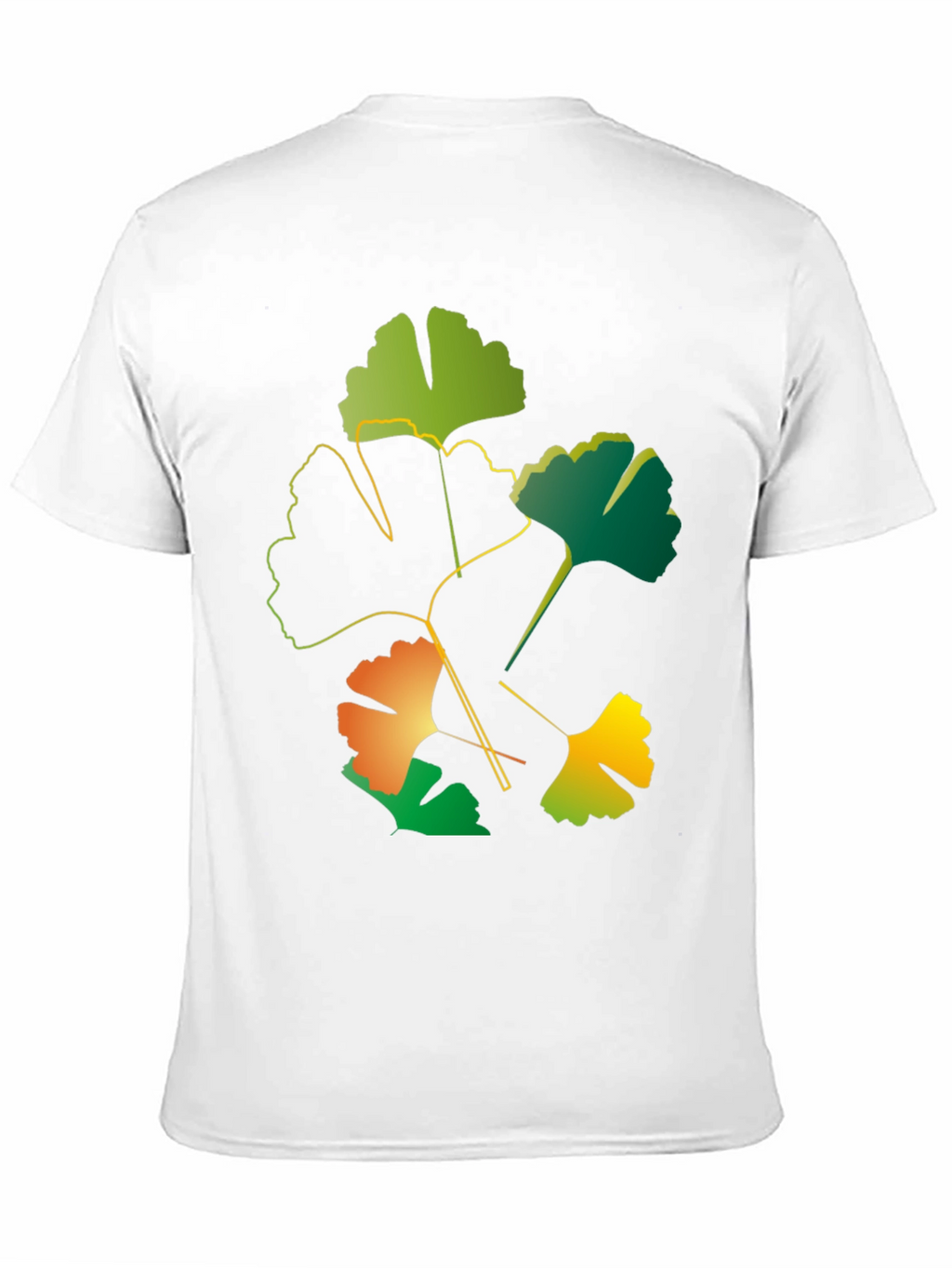 Ginkgo Leaf Graphic Black T-Shirt