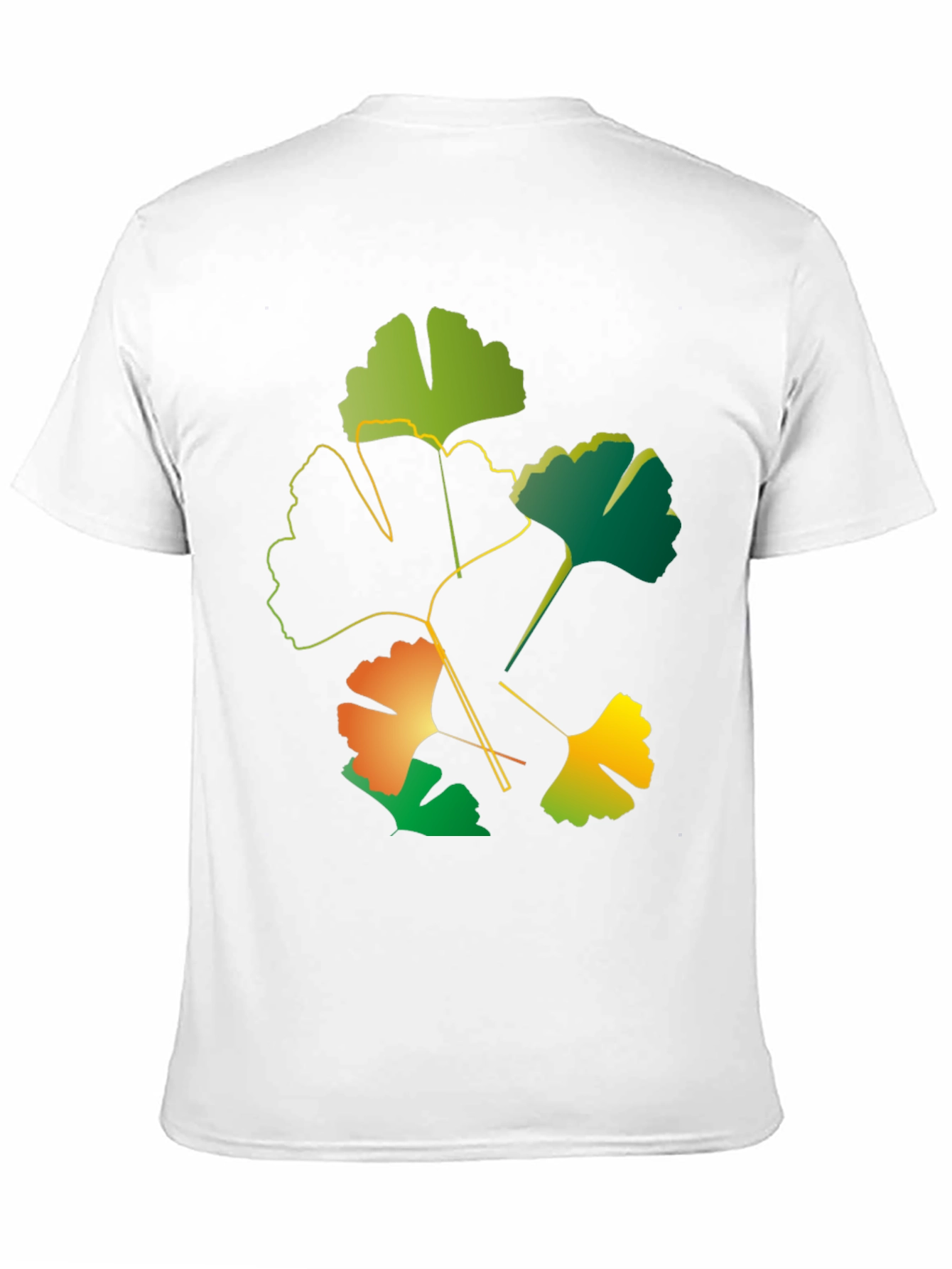 Ginkgo Leaf Graphic Black T-Shirt