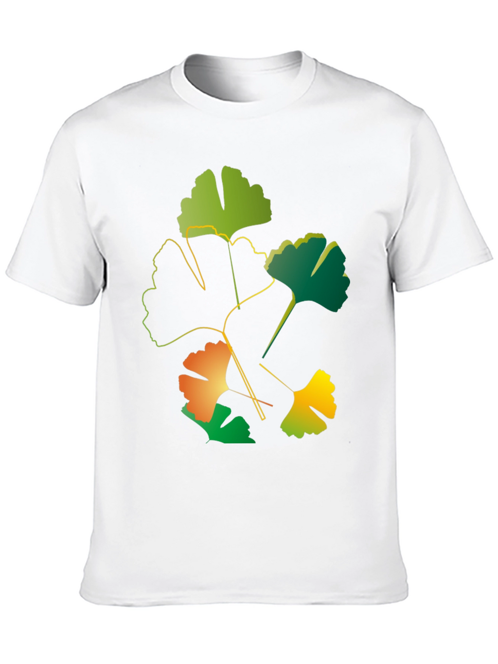 Ginkgo Leaf Graphic Black T-Shirt