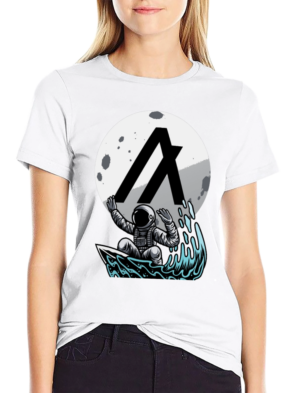 Astronaut Surfing Moon T-Shirt