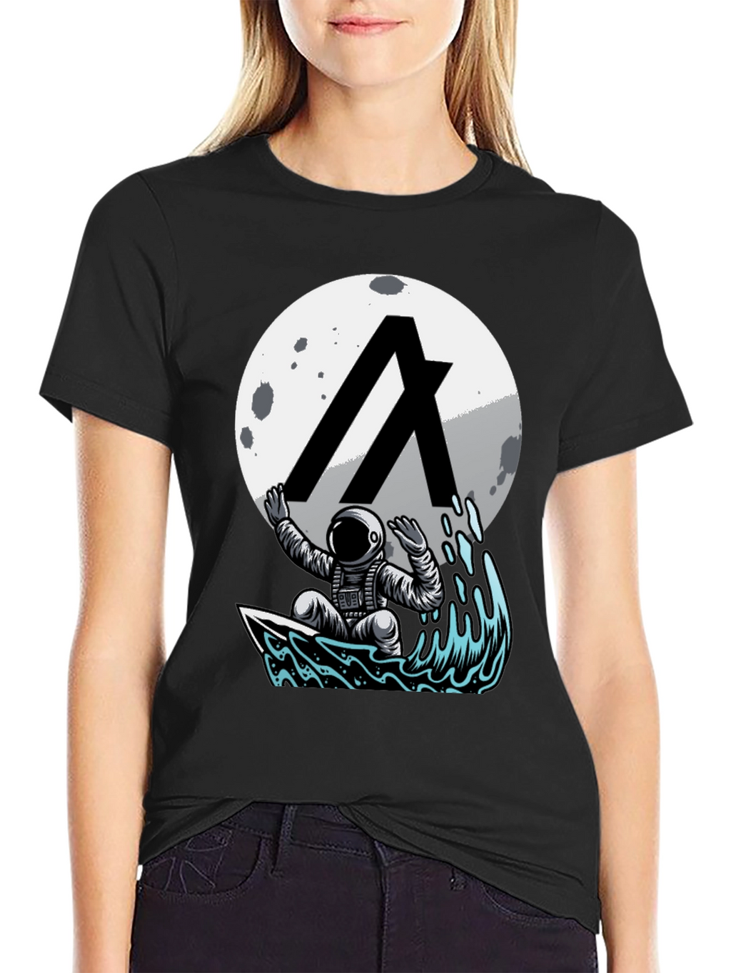 Astronaut Surfing Moon T-Shirt