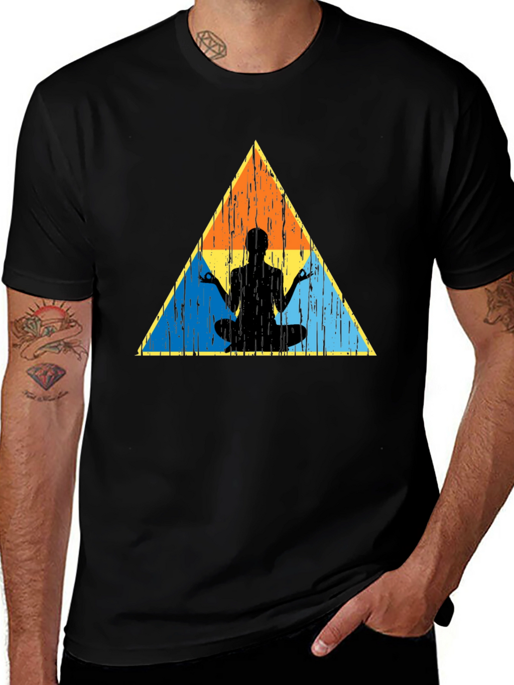 Zen Triangle Graphic Tee - Black Casual Shirt