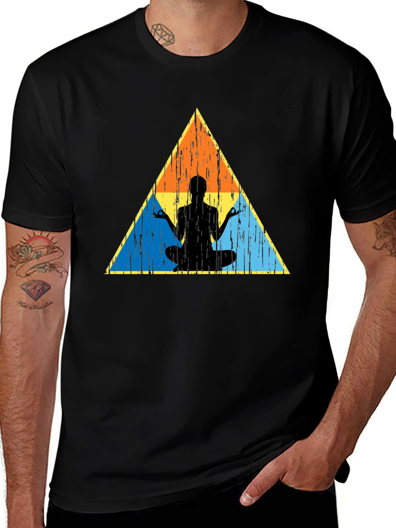 Zen Triangle Graphic Tee - Black Casual Shirt