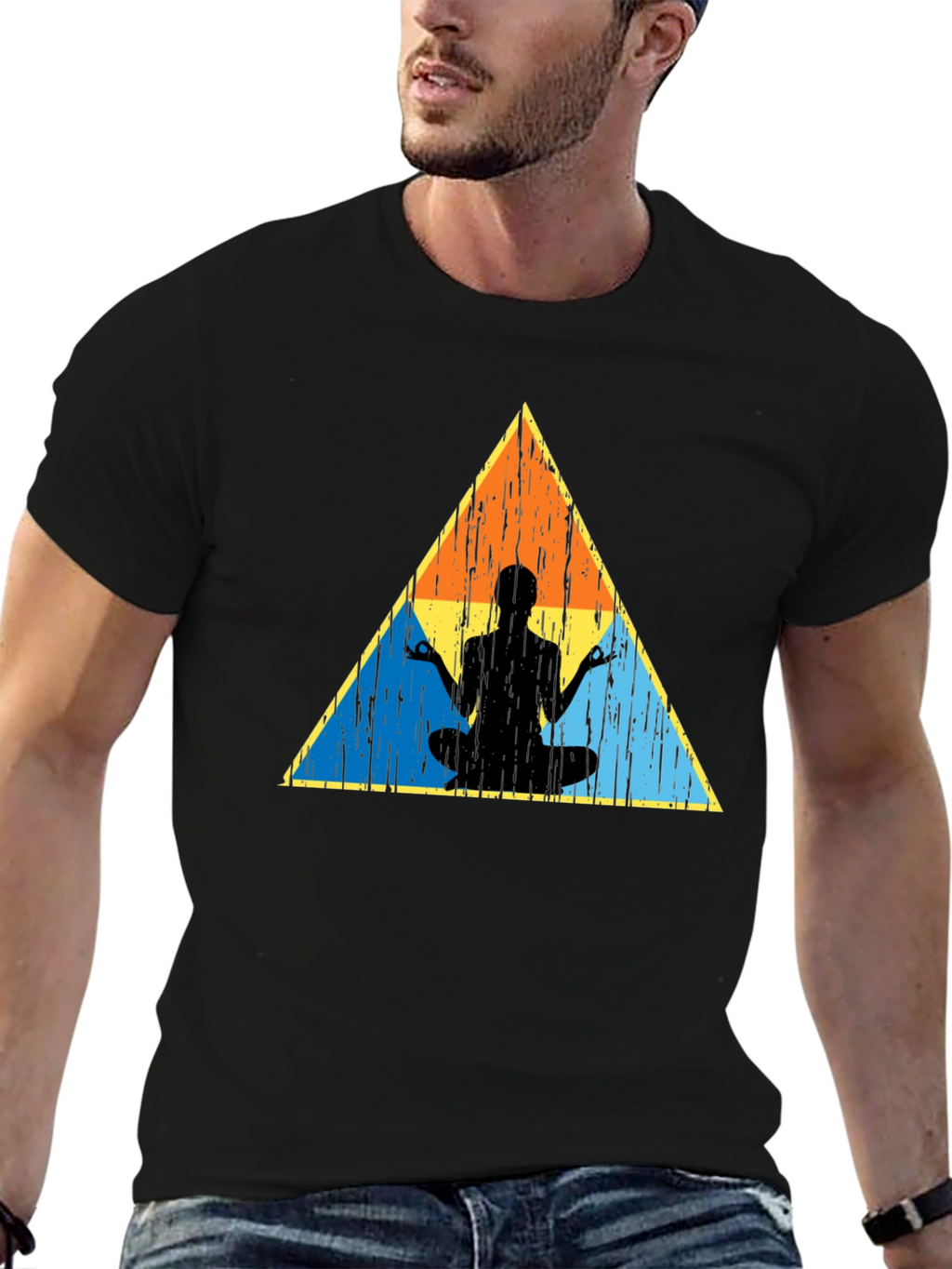 Zen Triangle Graphic Tee - Black Casual Shirt
