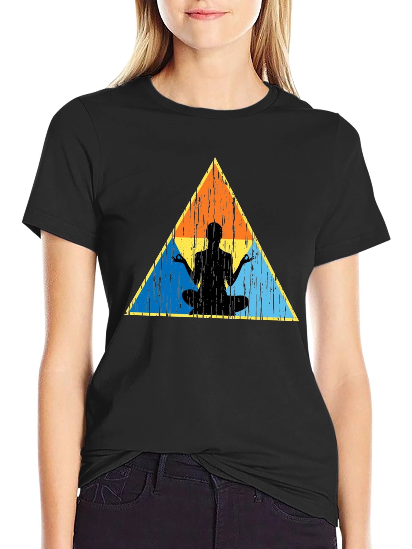 Zen Triangle Graphic Tee - Black Casual Shirt