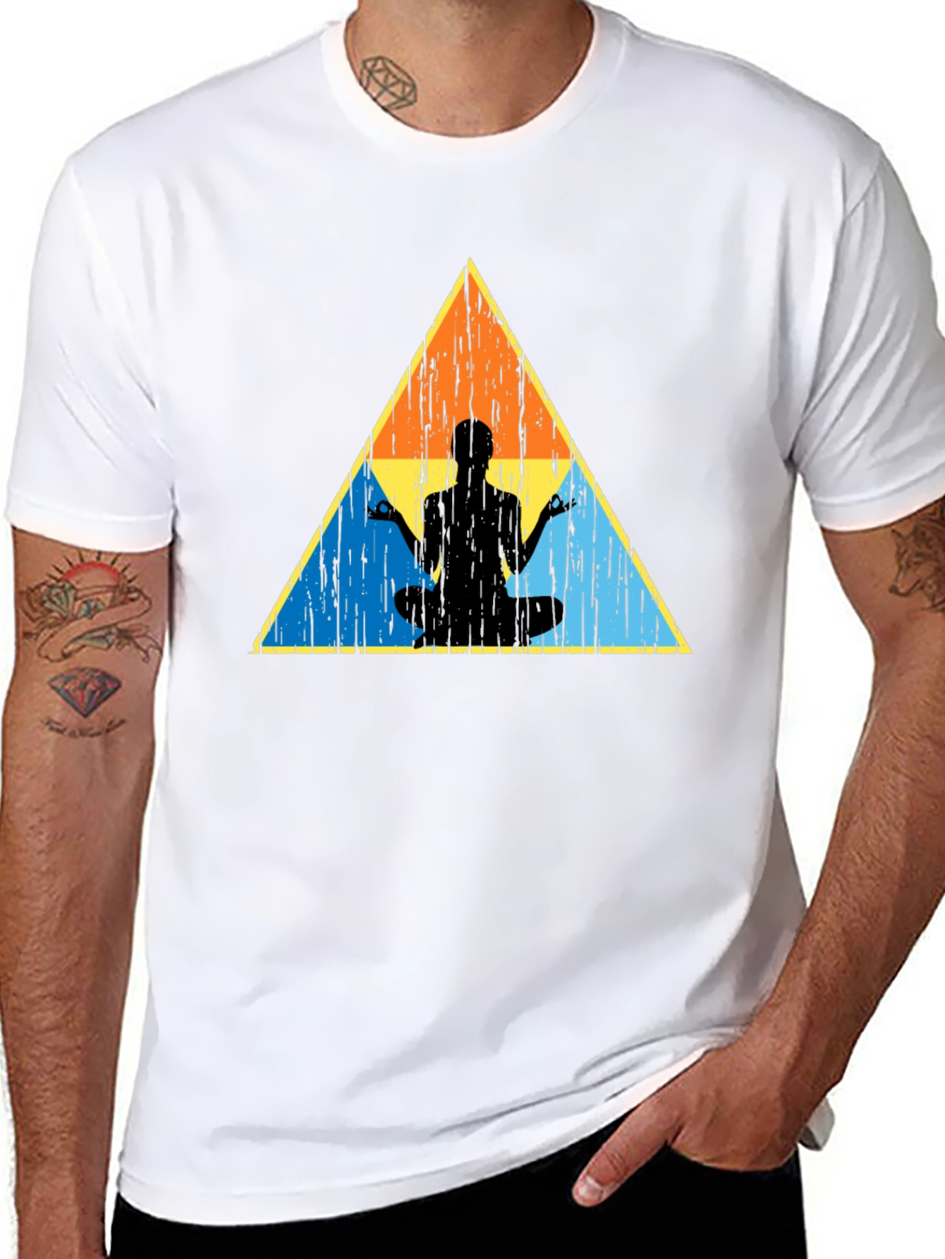 Zen Triangle Graphic Tee - Black Casual Shirt