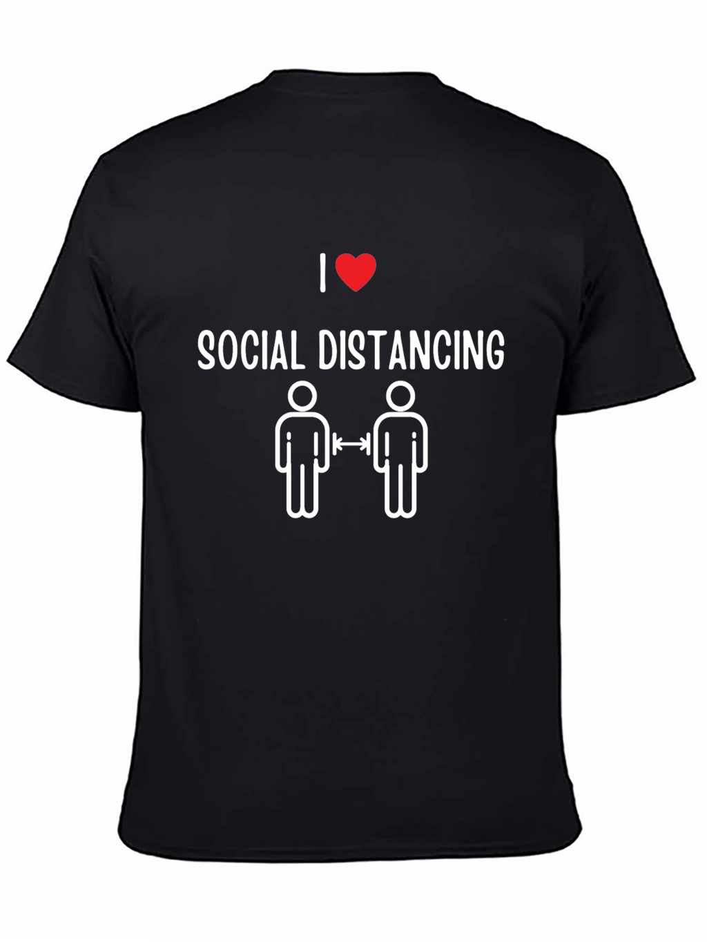 I Heart Social Distancing Black Graphic T-Shirt