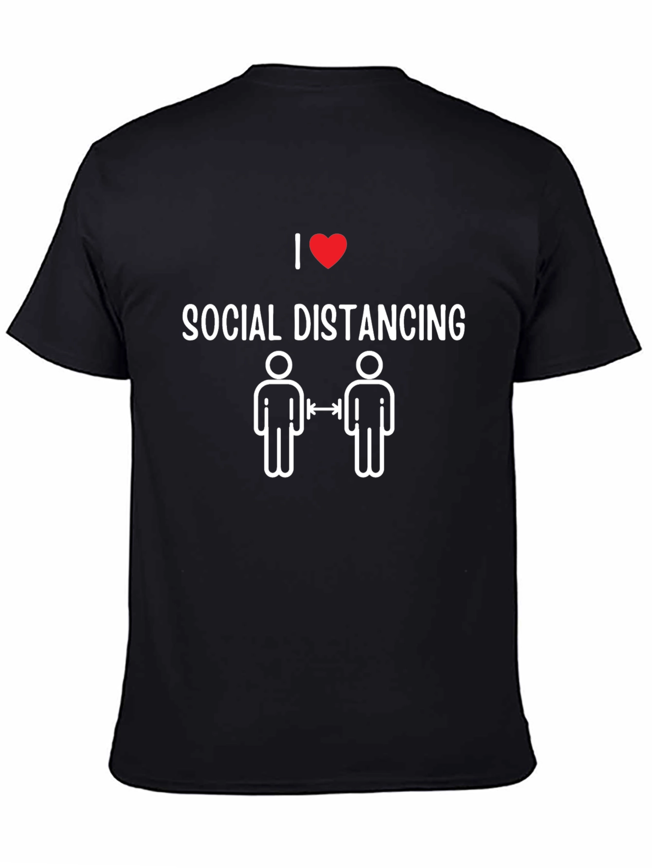 I Heart Social Distancing Black Graphic T-Shirt