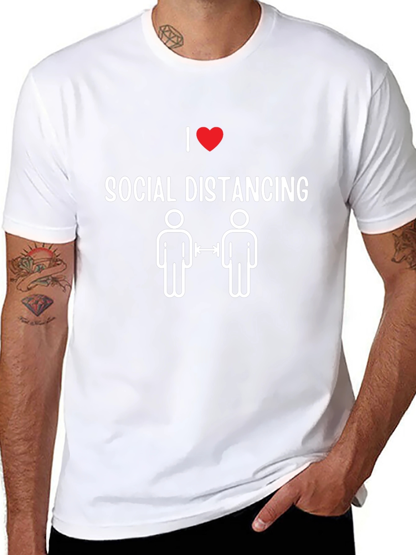 I Heart Social Distancing Black Graphic T-Shirt