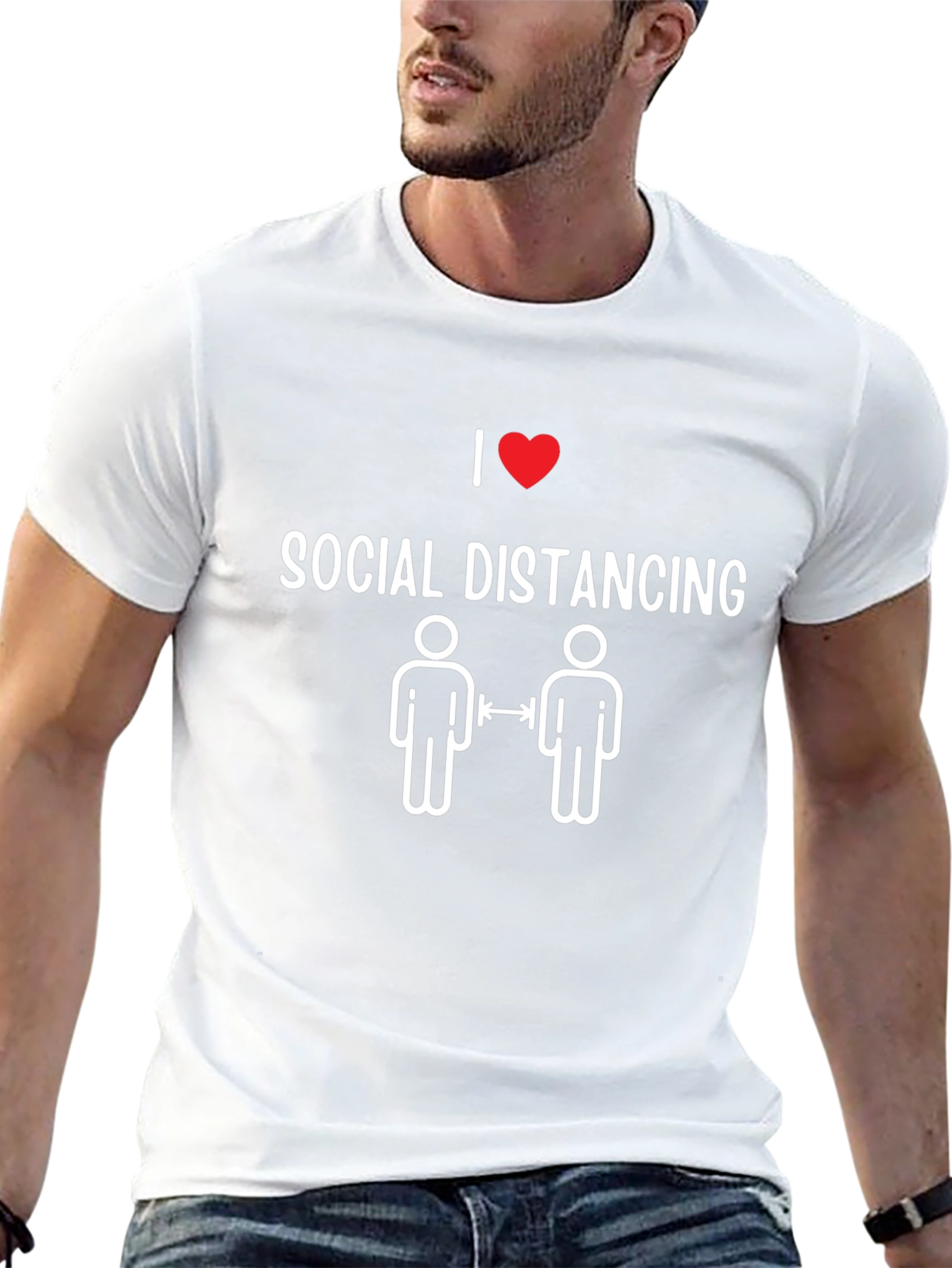 I Heart Social Distancing Black Graphic T-Shirt