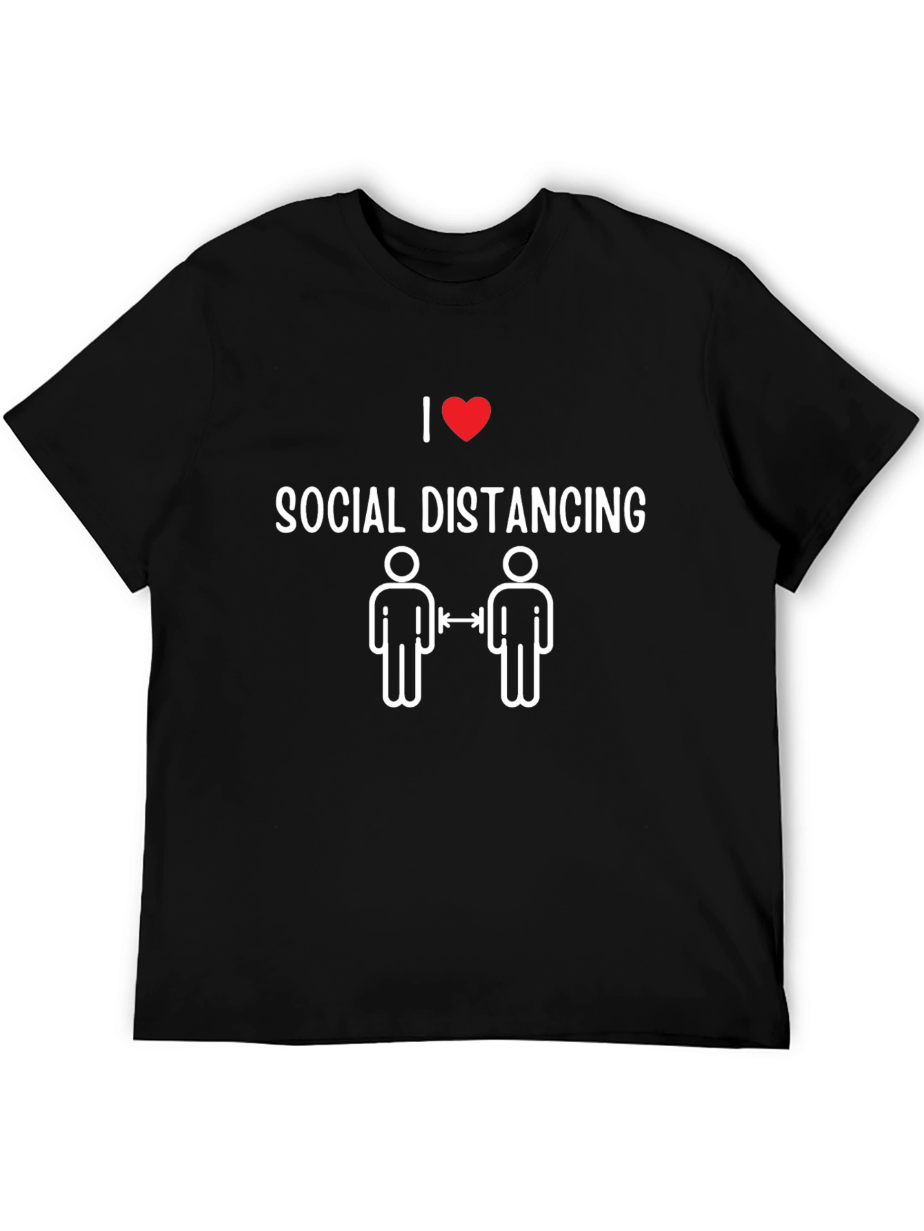 I Heart Social Distancing Black Graphic T-Shirt
