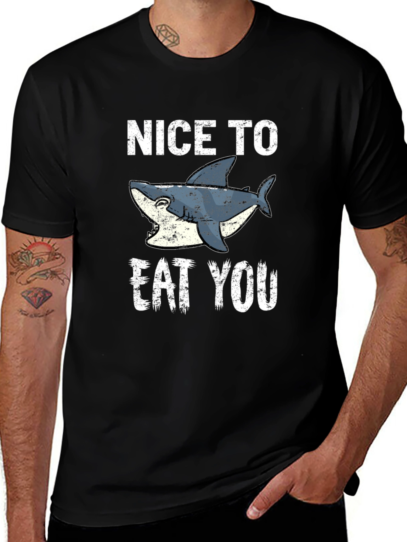 Funny Shark Graphic Tee - Nice To Eat You