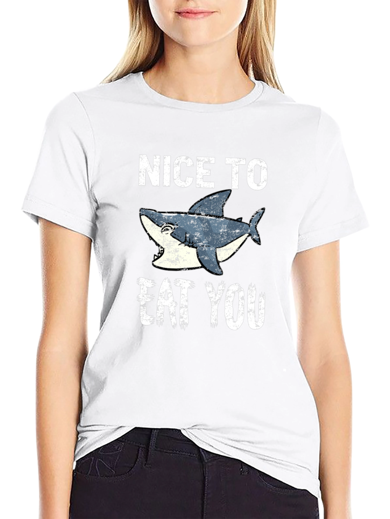 Funny Shark Graphic Tee - Nice To Eat You