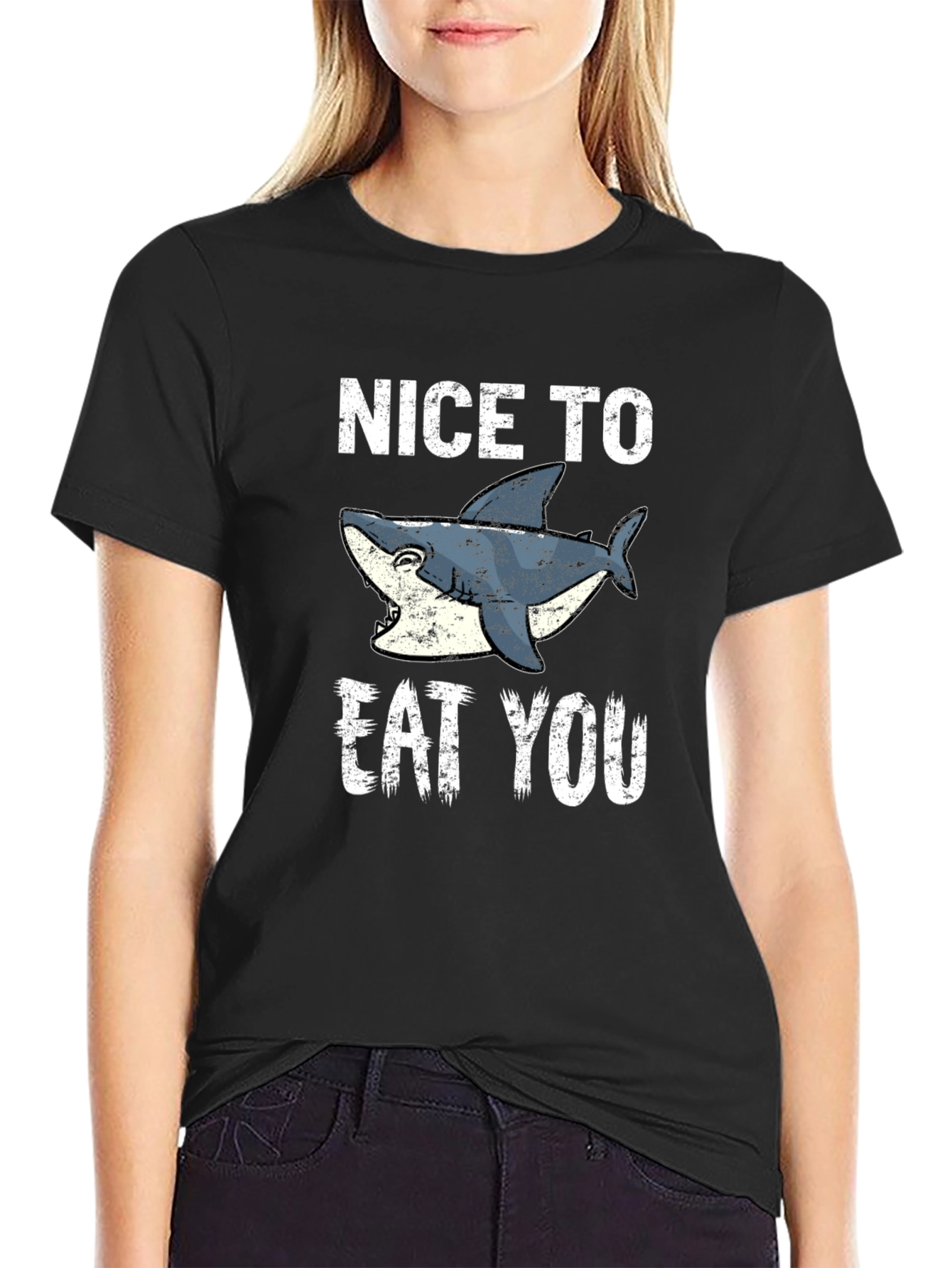 Funny Shark Graphic Tee - Nice To Eat You
