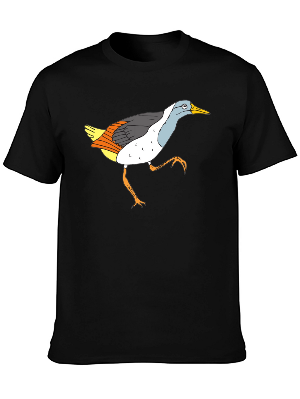 Funny Bird Graphic Black T-Shirt