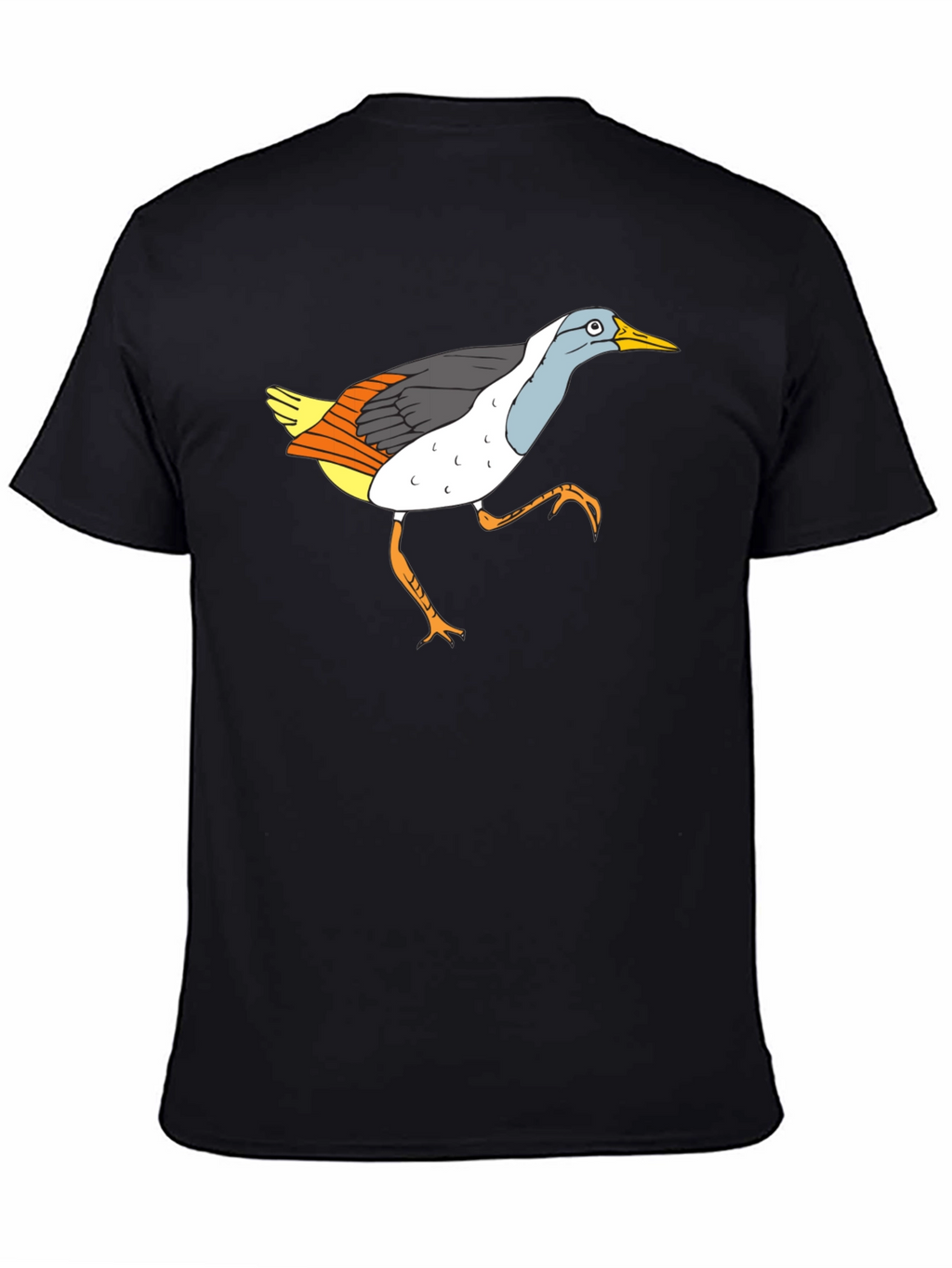 Funny Bird Graphic Black T-Shirt