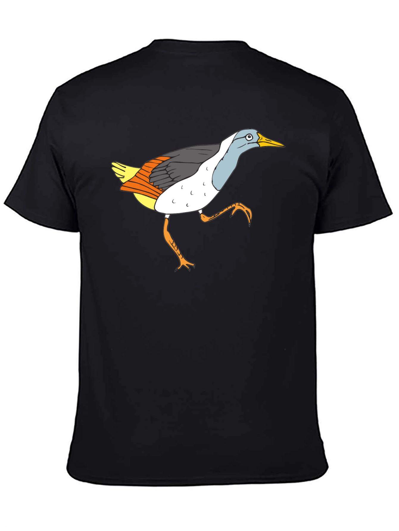 Funny Bird Graphic Black T-Shirt