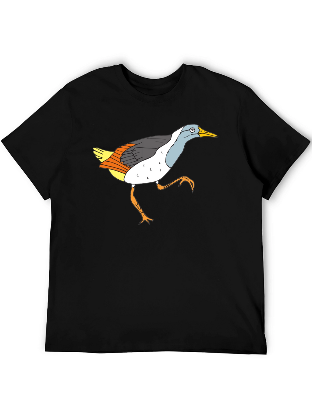 Funny Bird Graphic Black T-Shirt